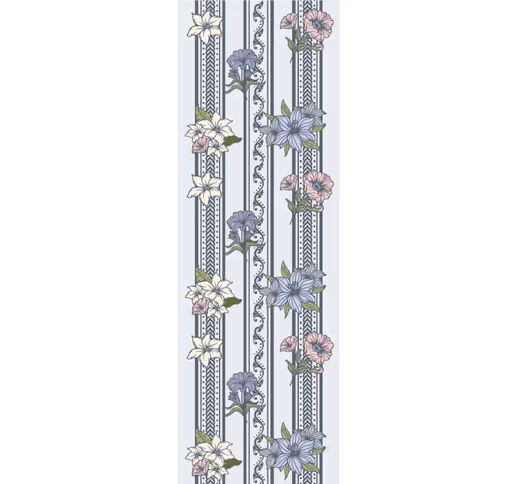 Blumentapete florales streifenmotiv - TenStickers