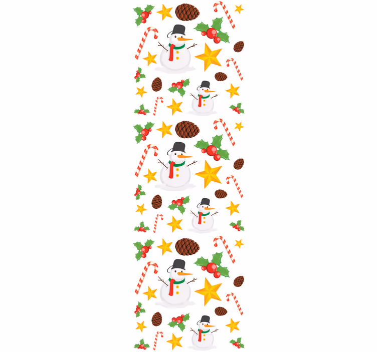 Tapete Weihnachten festliches schneemannmuster - TenStickers
