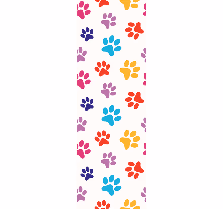 Hunde Tapete bunte pfotenmuster - TenStickers