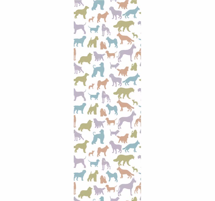 Hunde Tapete bunte silhouetten - TenStickers