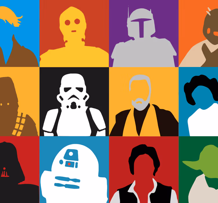 Tapete Kunst ikonische silhouetten - TenStickers