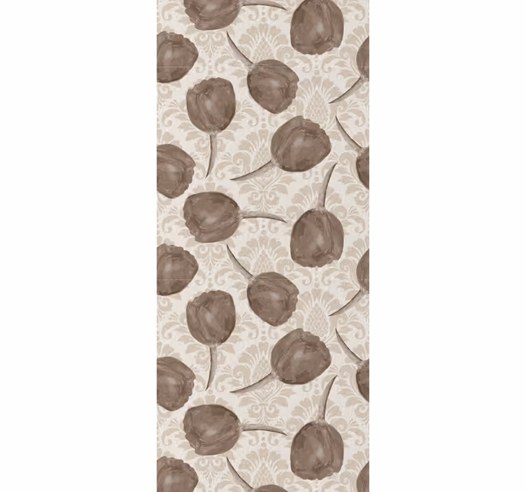 Blumentapete elegantes graues muster - TenStickers