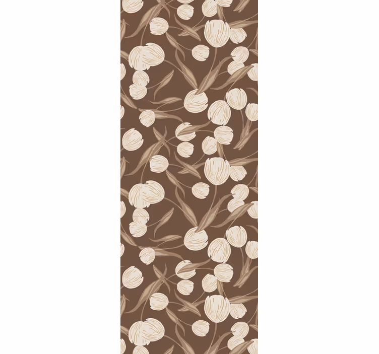 Blumentapete blumenmuster in braun - TenStickers