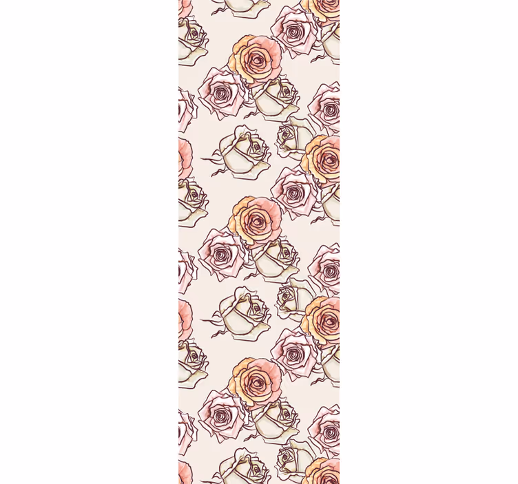 Blumentapete skizzenbuch rosen - TenStickers