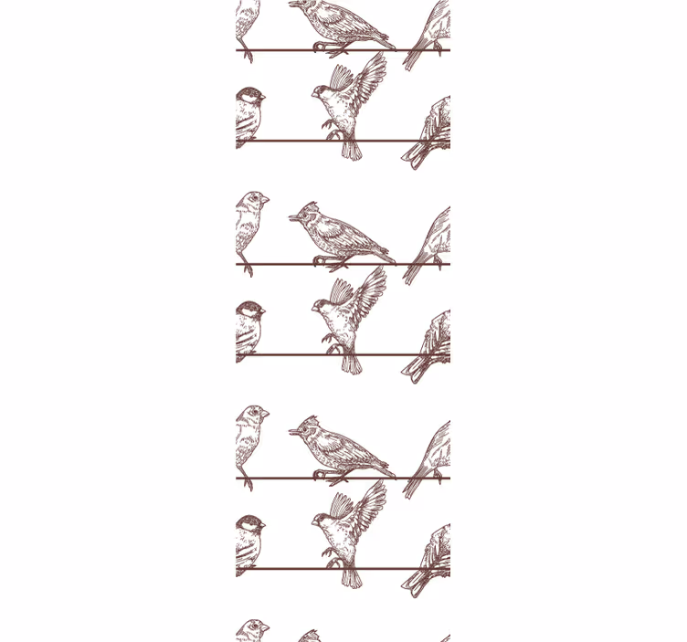 Tapete Vögel sitzendes vogelmuster - TenStickers