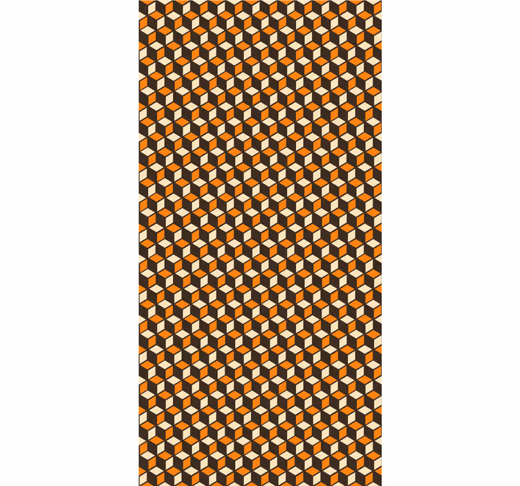 Tapete geometrisch kubisches 3d-muster in orange - TenStickers