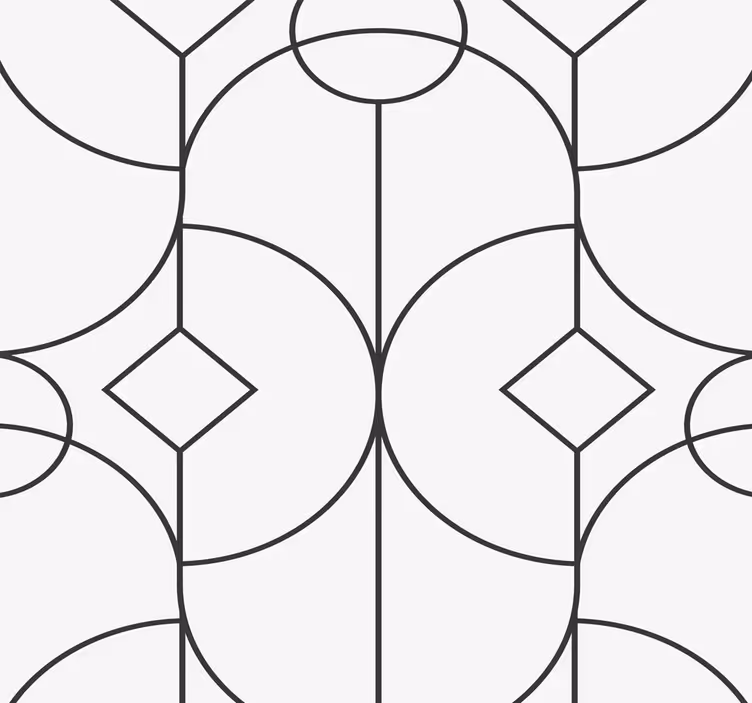 Tapete geometrisch graues linienkunstwerk - TenStickers