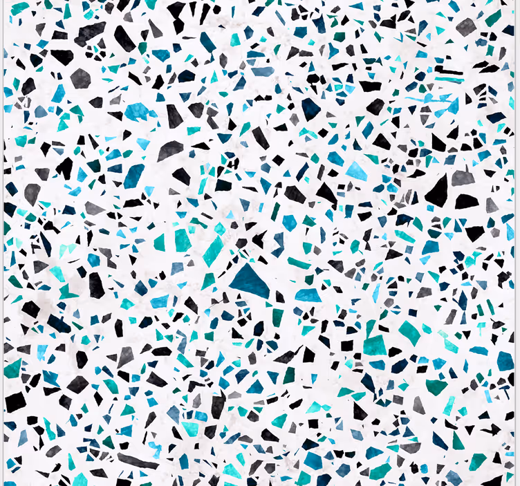 Tapete Küche blaues terrazzo-motiv - TenStickers