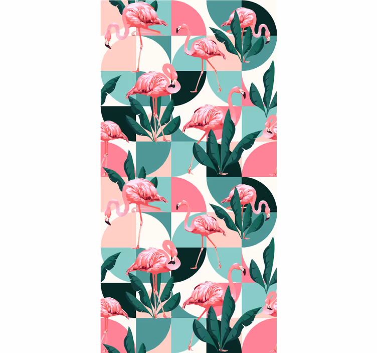 Dschungel Tapete flamingo tropisches muster - TenStickers