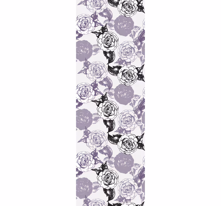 Tapete florale ornamente mit charmantem rosenmuster - TenStickers