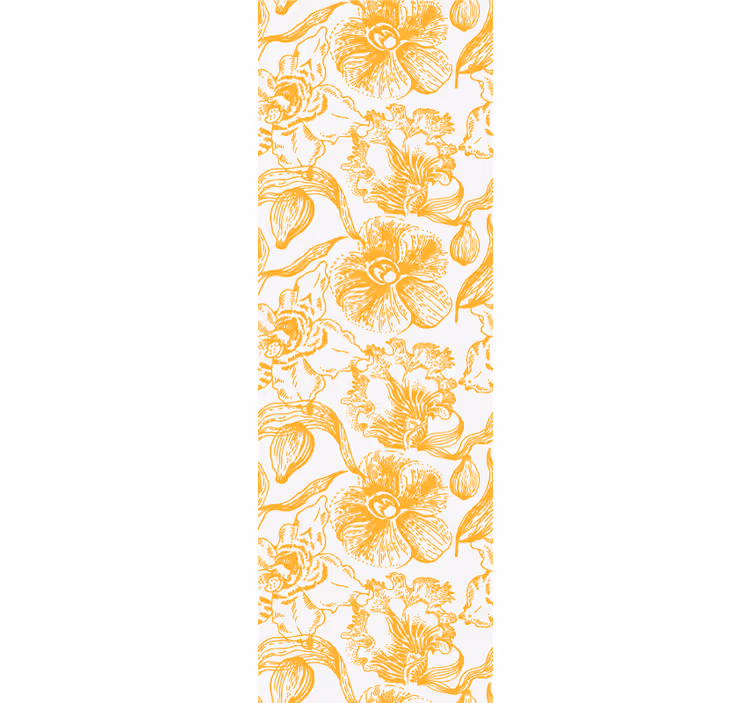 Blumentapete gelbes vintage-muster - TenStickers