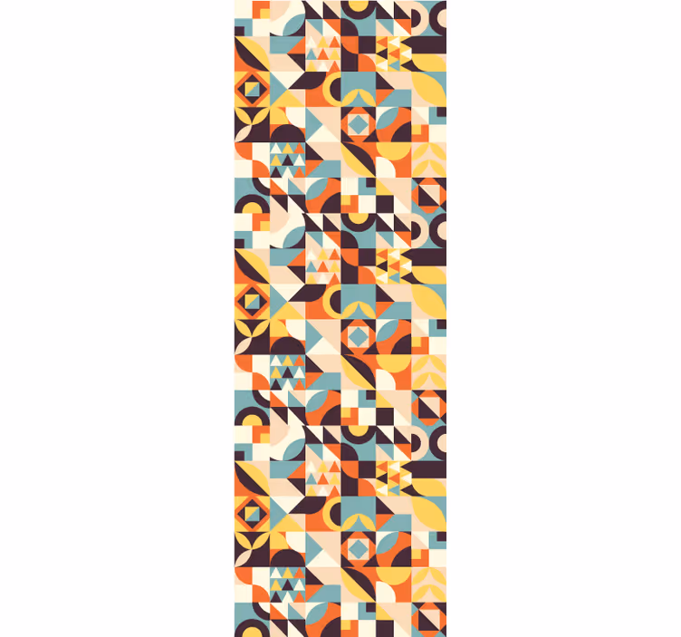 Tapete geometrisch retro-farbe, rotes mosaik - TenStickers