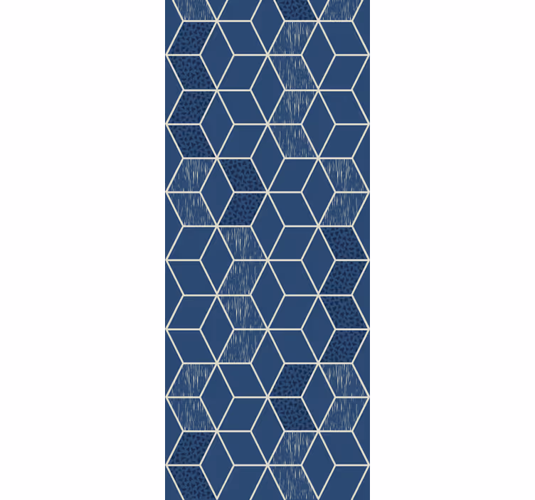 Wohnzimmer Tapete blaue wabenform - TenStickers