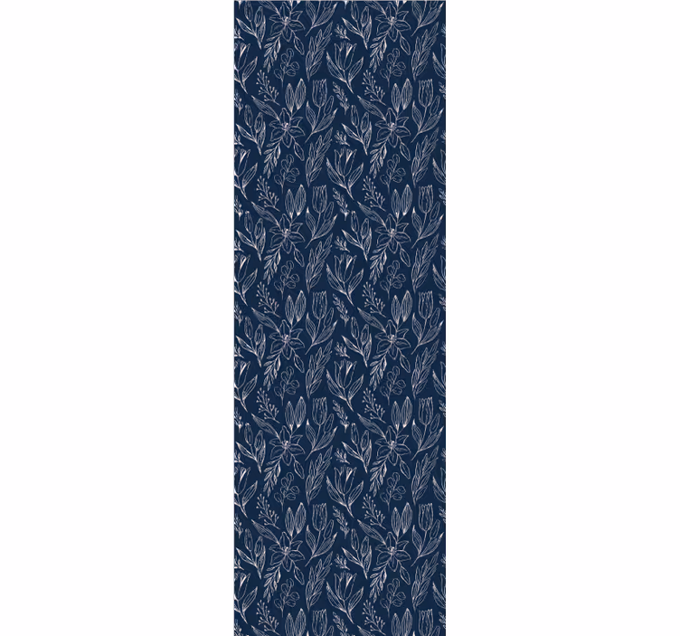 Blumentapete blaues blütenmotiv - TenStickers