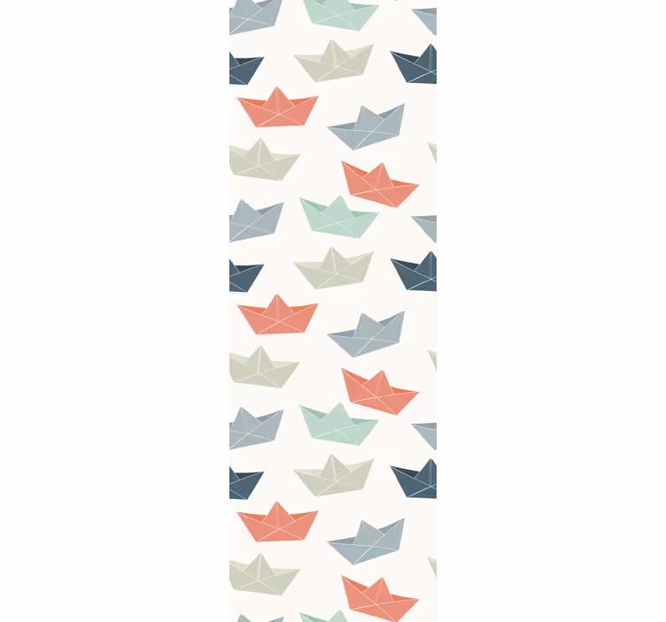 Tapete Kinderzimmer origami-boote - TenStickers