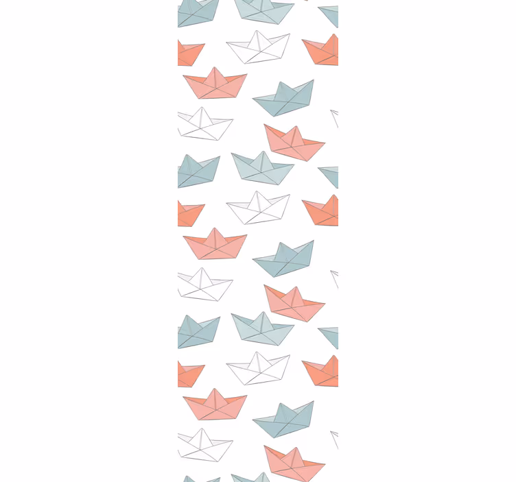 Tapete Kinderzimmer origami-boot-muster - TenStickers