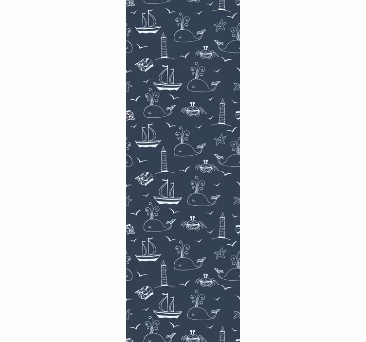 Fische Tapete wal-nautikszene - TenStickers