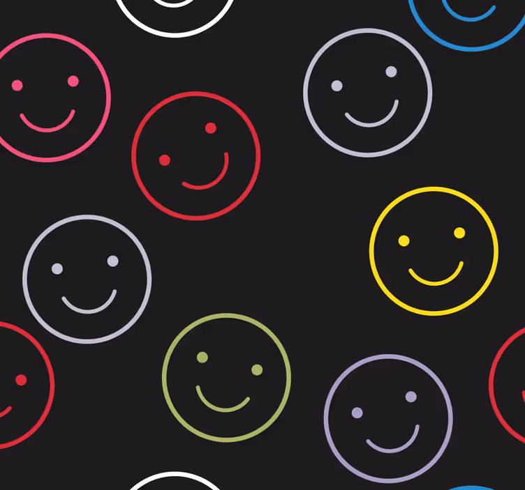 Tapete geometrisch smiley-druck - TenStickers