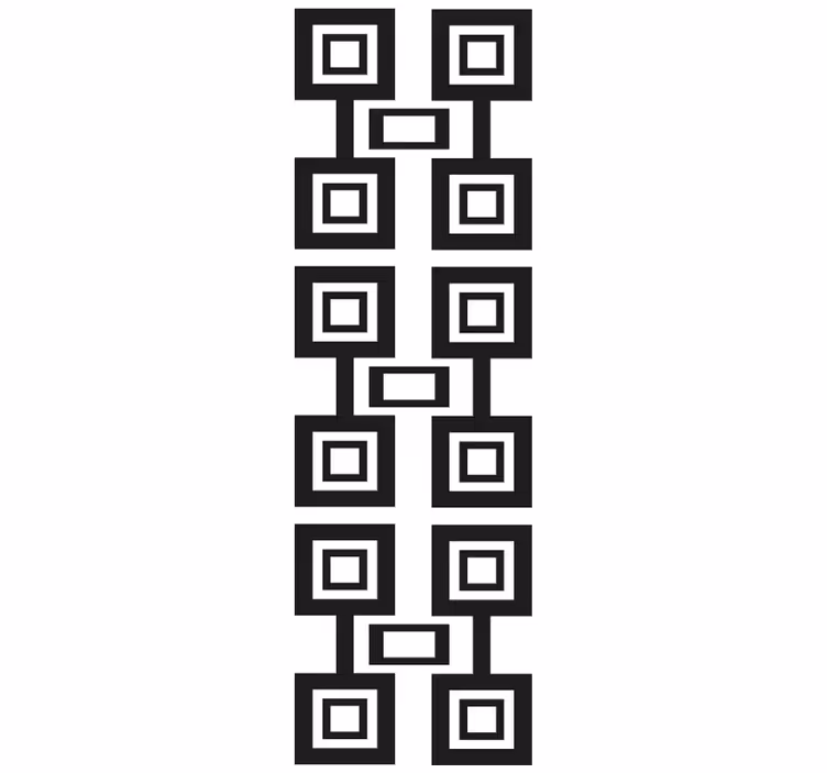 Tapete geometrisch schwarz-weißes quadratisches arrangement - TenStickers