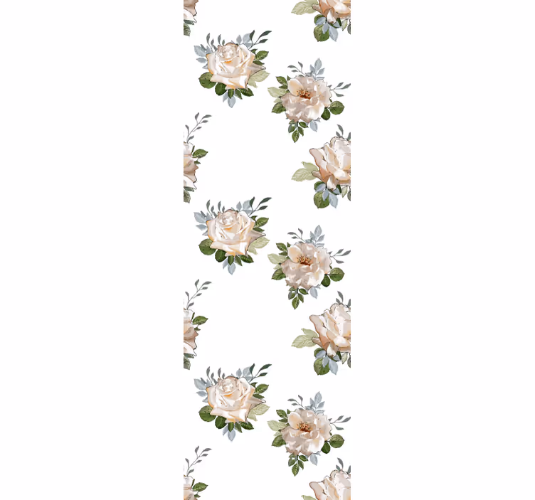 Blumentapete elegante goldene rosen - TenStickers