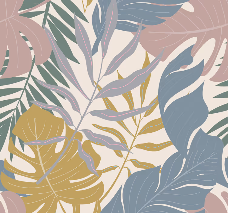 Stylische tapete mit Natur Blätter Muster! - TenStickers