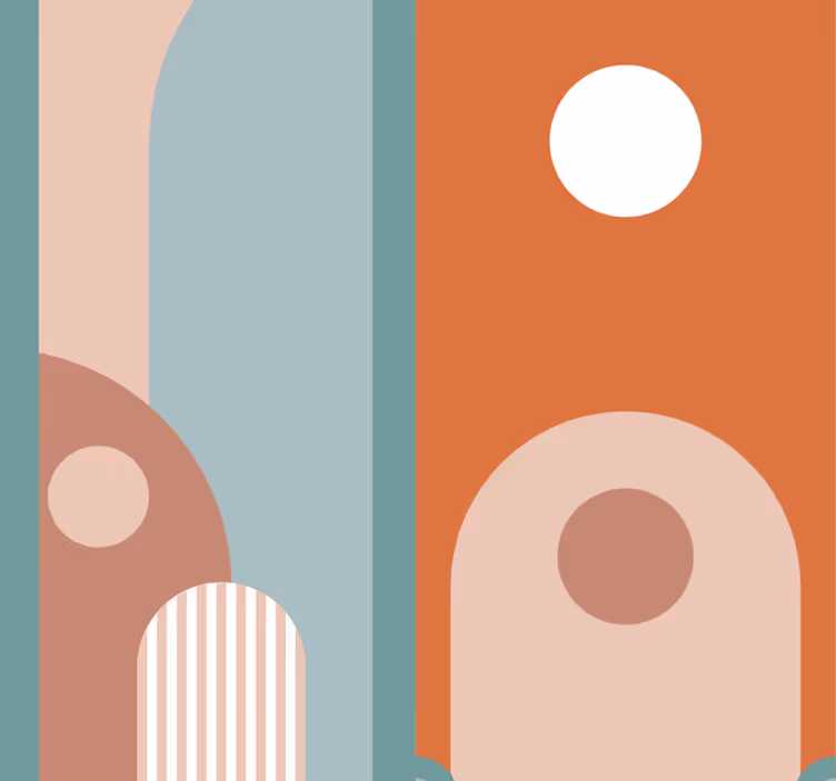 Wohnzimmer Tapete geschwungene geometrische formen - TenStickers