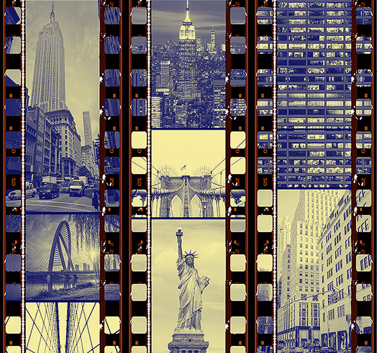 Tapete Stadt Urban Filmstrip Panorama - TenStickers