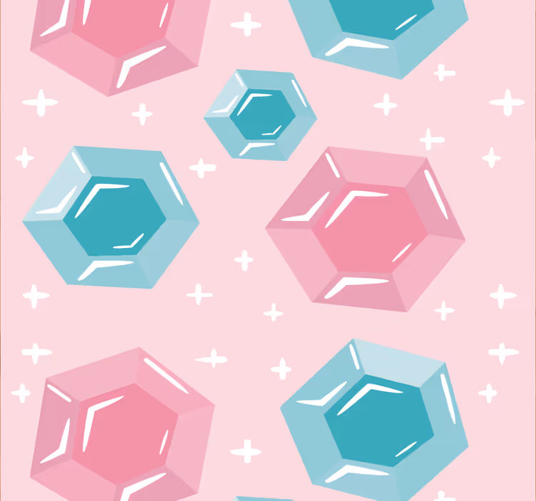 Abstrakt tapete pinke Juwelen - TenStickers