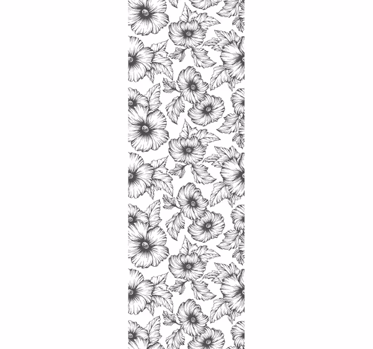 Blumentapete mit Blumenkontur - TenStickers