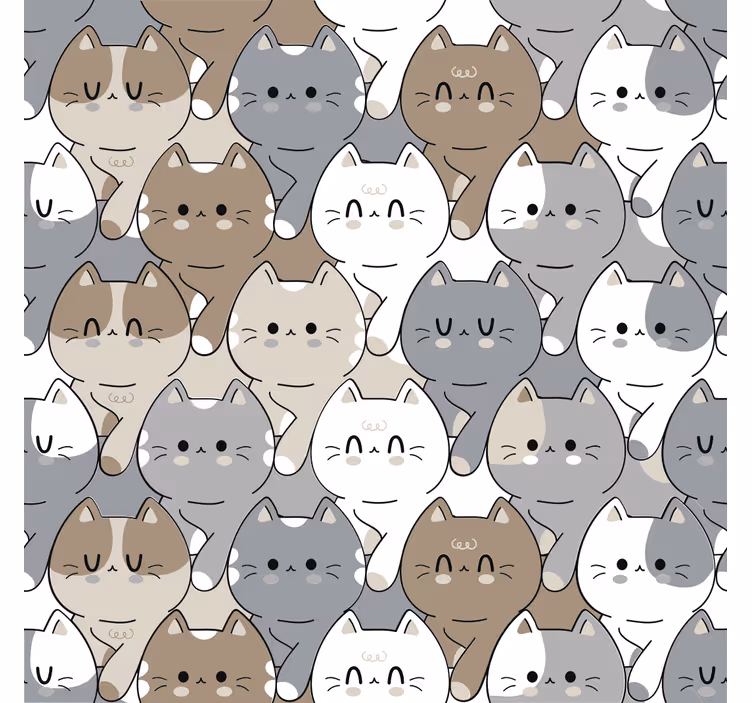 Tapete süßes Katzen Design Kinderzimmer - TenStickers