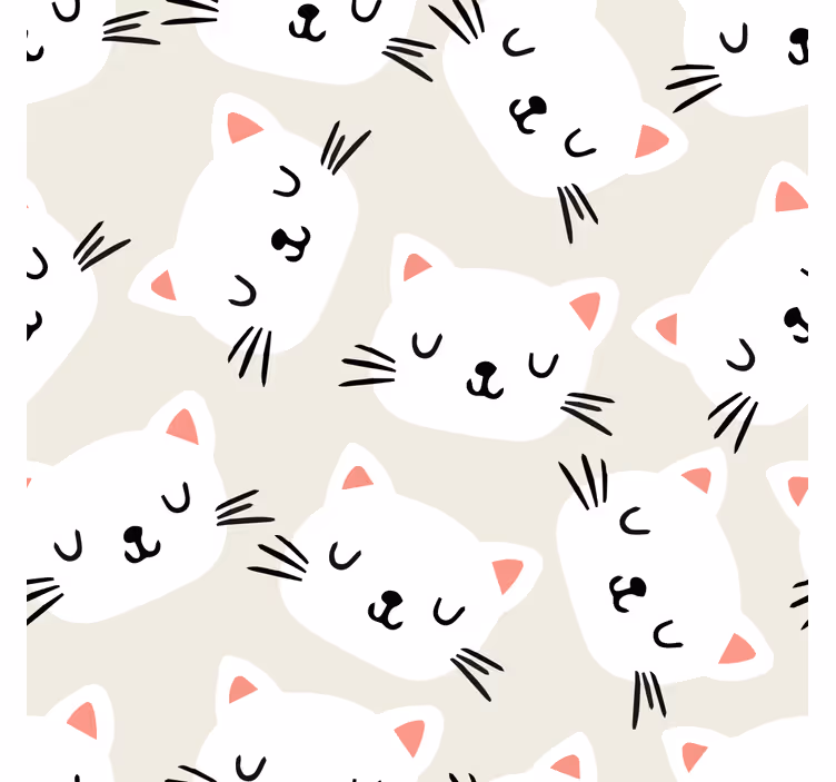 Kinderzimmer Tapete weißes Katzengesichte  - TenStickers