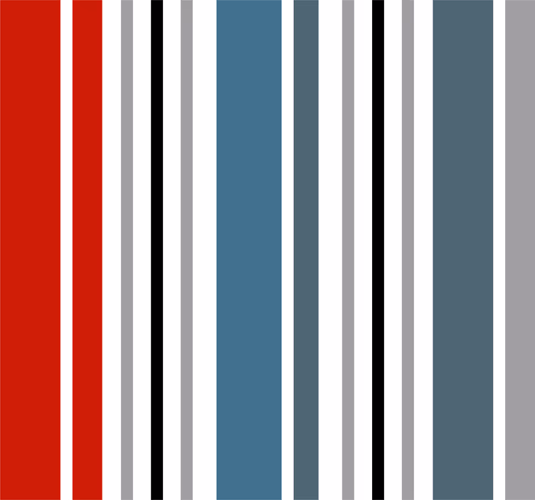 Tapete blau und rote Streifen senkrecht - TenStickers