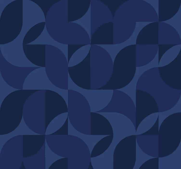 Tapete dunkelblau Retro geometrisch - TenStickers