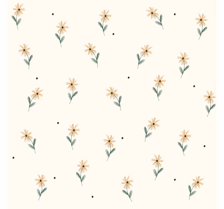 Tapete Wohnzimmer gelbe Gänseblümchen - TenStickers