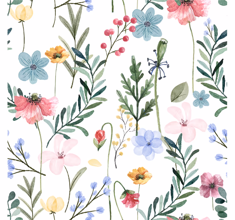 Tapete Wohnzimmer Blumen und Pflanzen - TenStickers
