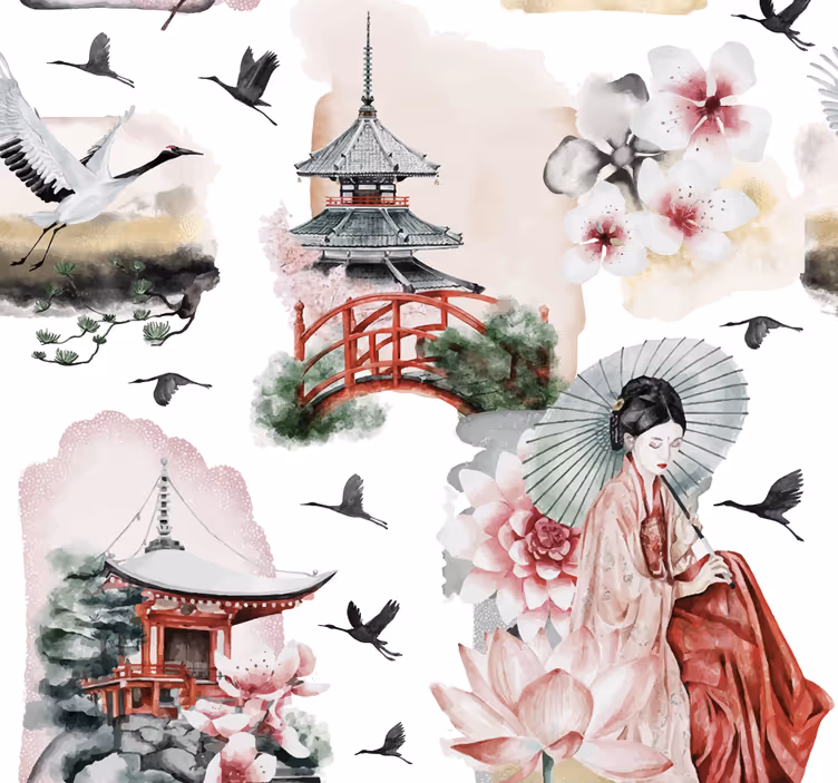 Tapete Kopfteil japanische Kultur - TenStickers