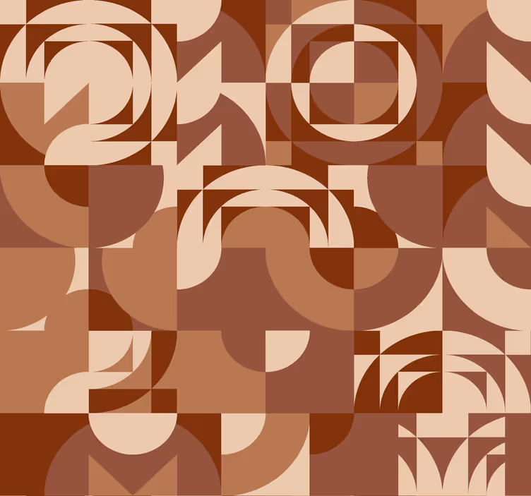 Tapete Terrakotta abstraktes geometrisches Design - TenStickers