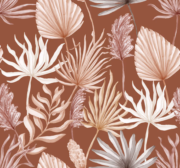 Tapete Terrakotta monstera-blätter - TenStickers