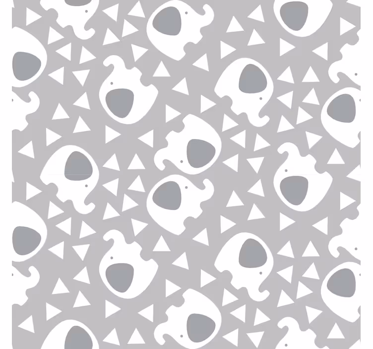 Tapete Babyzimmer Elefanten-Dreiecksmuster - TenStickers