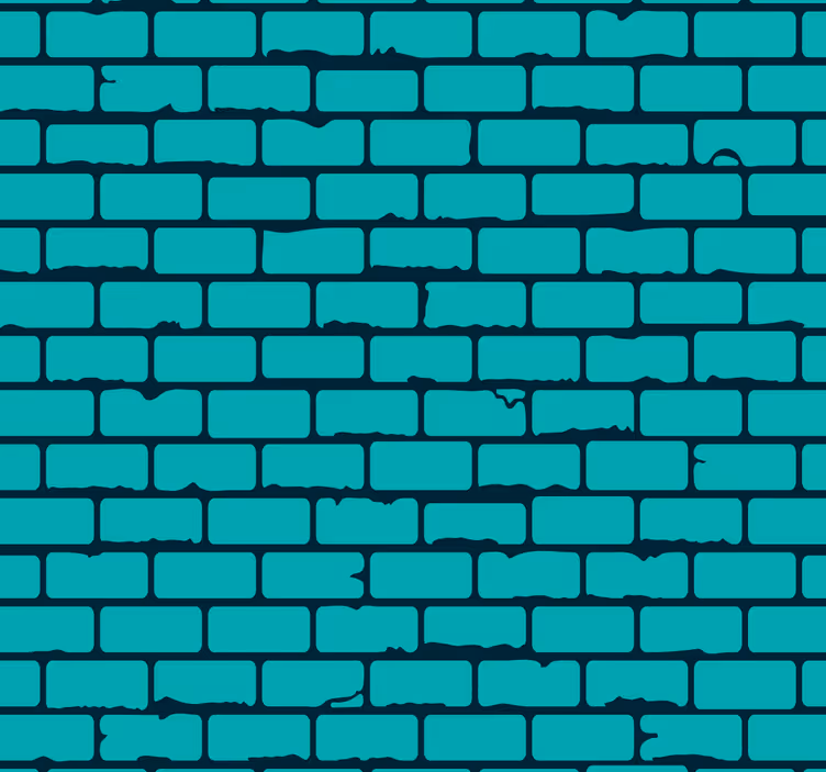 Tapete Ziegel blaugrüne ziegelstein-illusion - TenStickers