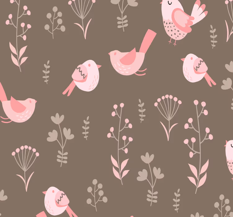 Tapete vögel mit floralem vogelmuster - TenStickers