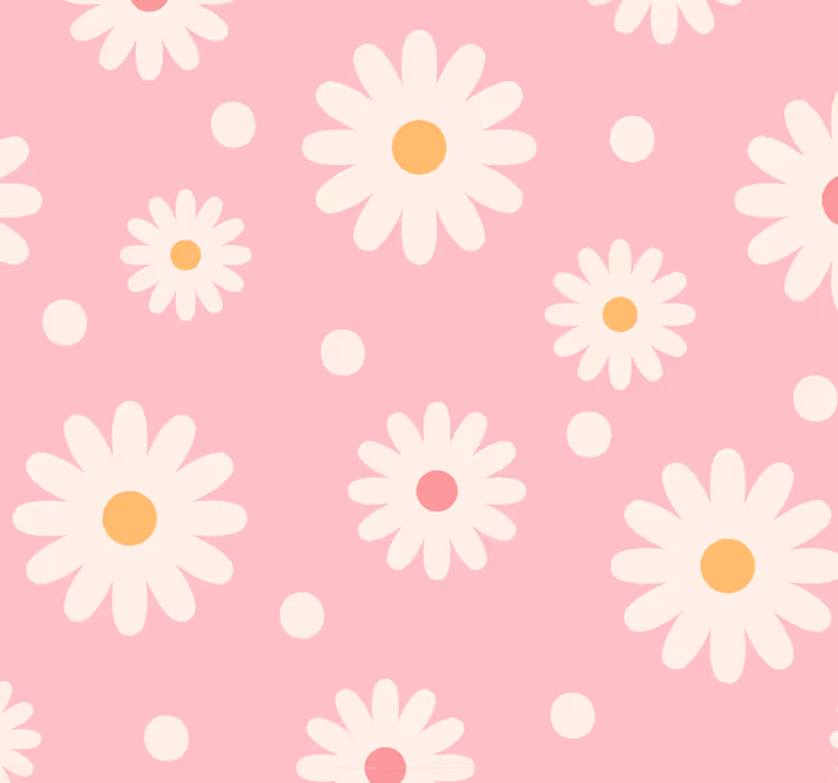 Blumentapete gänseblümchen-muster-design - TenStickers