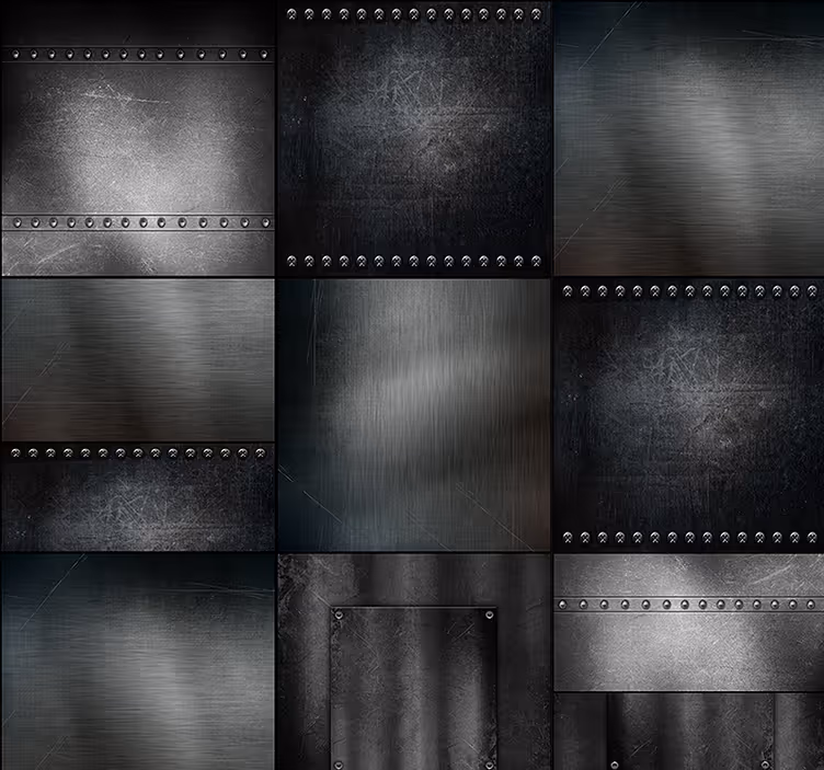 Tapete Metalloptik metallplattendesign - TenStickers