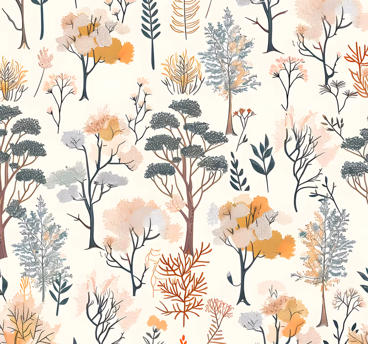 Tapete Landschaft Baummuster - TenStickers