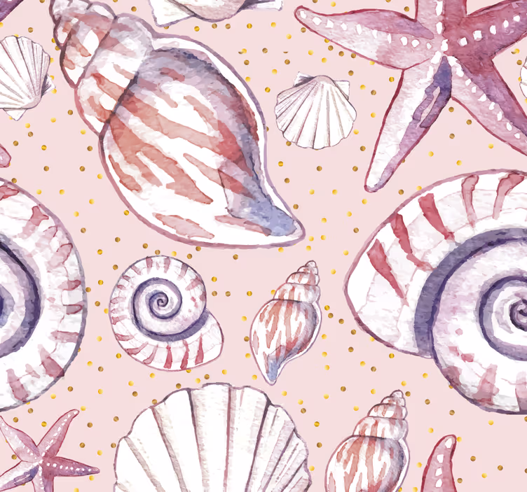 Fische Tapete schmetterlings-muschelmotiv - TenStickers