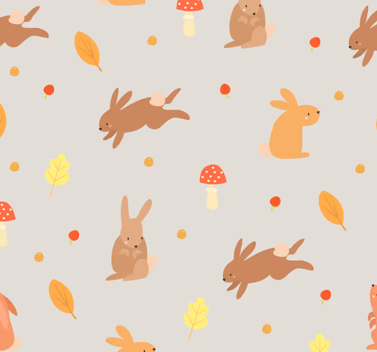 Tapete Tiere hasenmustermotiv - TenStickers