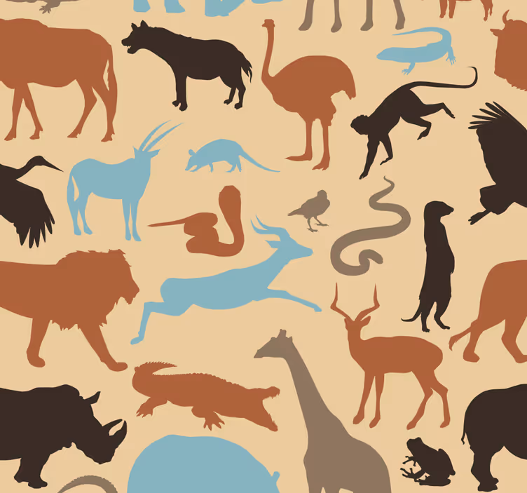 Tapete Tiere safari-silhouetten - TenStickers