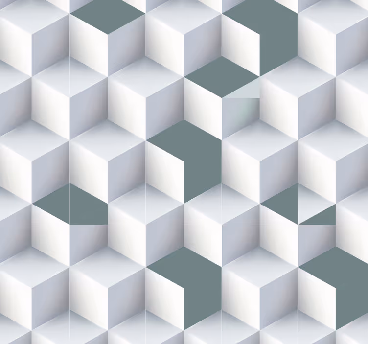 Tapete geometrisch geometrische würfelillusion - TenStickers
