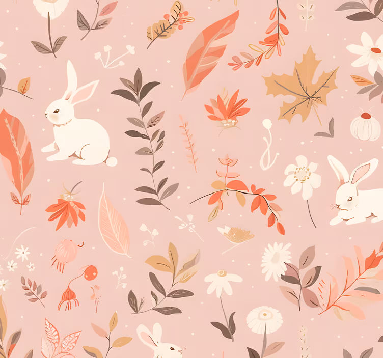 Tapete Rosa Herbst Wald Design - TenStickers