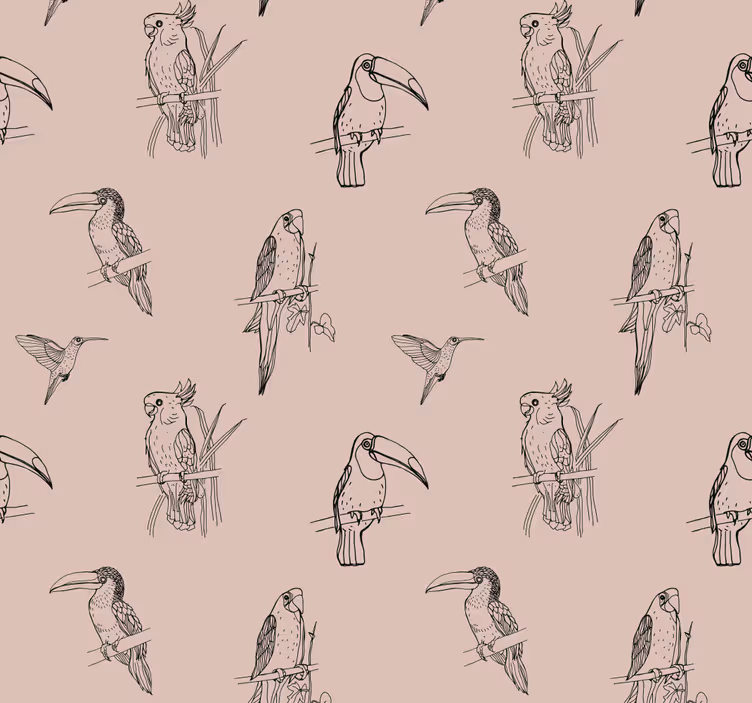 Tapete Vögel vogelskizze motiv - TenStickers